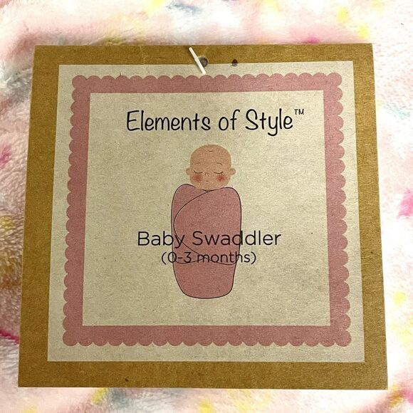 ELEMENTS OF SYLE Swaddling Blanket Pink Plush Unicorn Pattern Infant 0-3 Mo. NEW - Picture 4 of 6